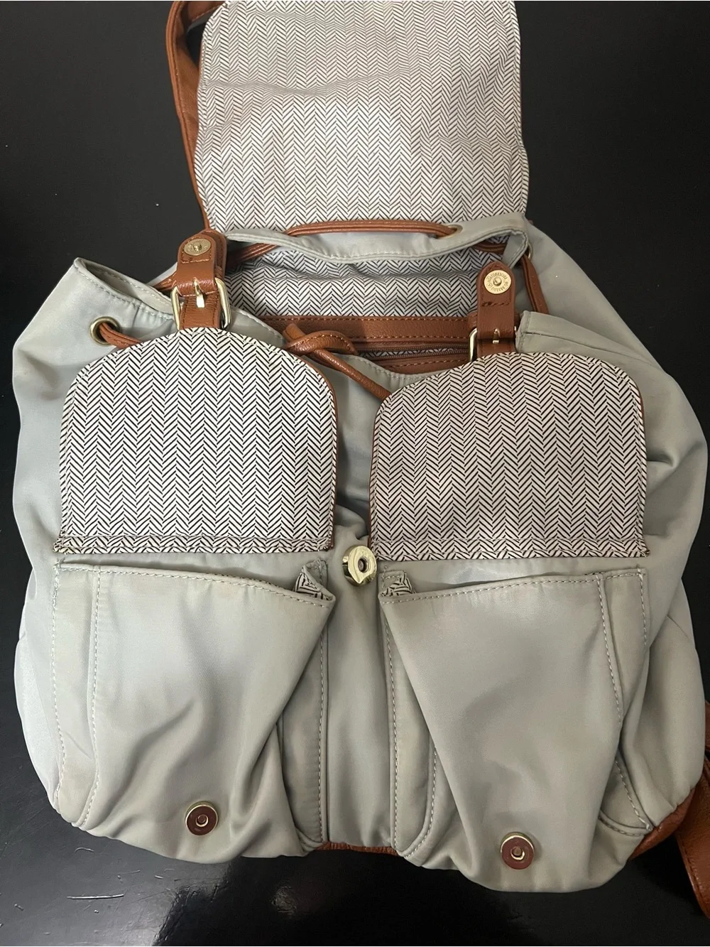 Steve Madden Two-Tone Gray and Brown Backpack